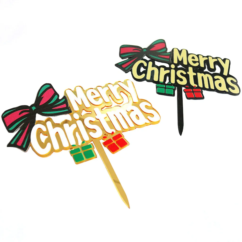 

2Pcs Square Rectangle Cake Toppers Food Grade Material Holiday Gathering Dessert Decorations