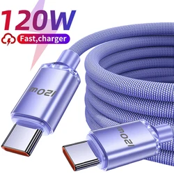 PD 120W Type C Cable Super Fast Charger Cord Quick Charge USB C Cables Phone Charger for Iphone 15 Xiaomi Data Charger Cords