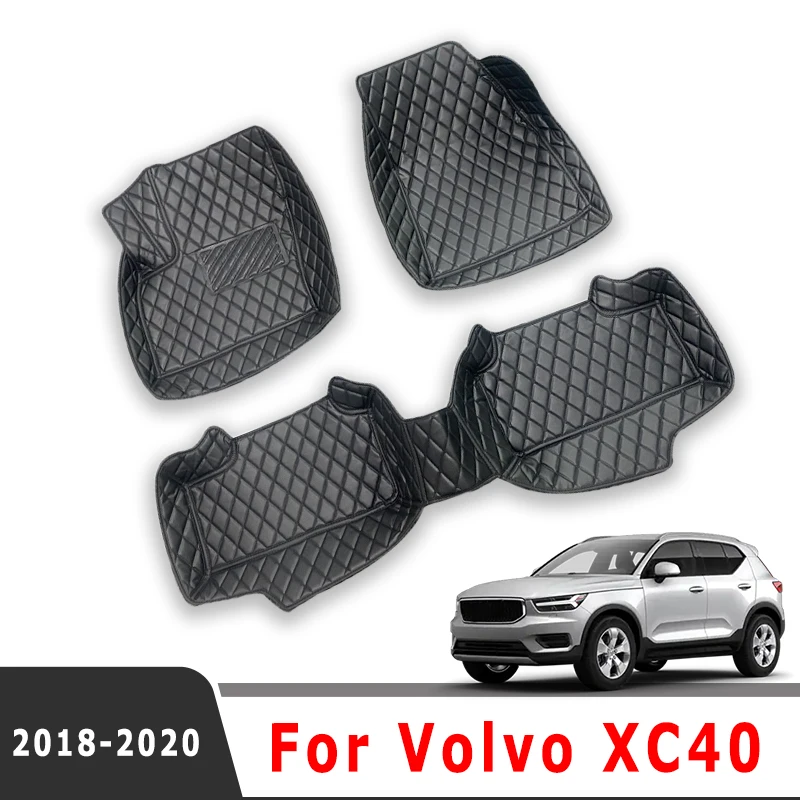 

Автомобильные коврики с левым рулем для Volvo XC40 XC 40 2020 2019 2018, внутренние кожаные ковры, автоаксессуары, Стайлинг, защитные чехлы для продуктов