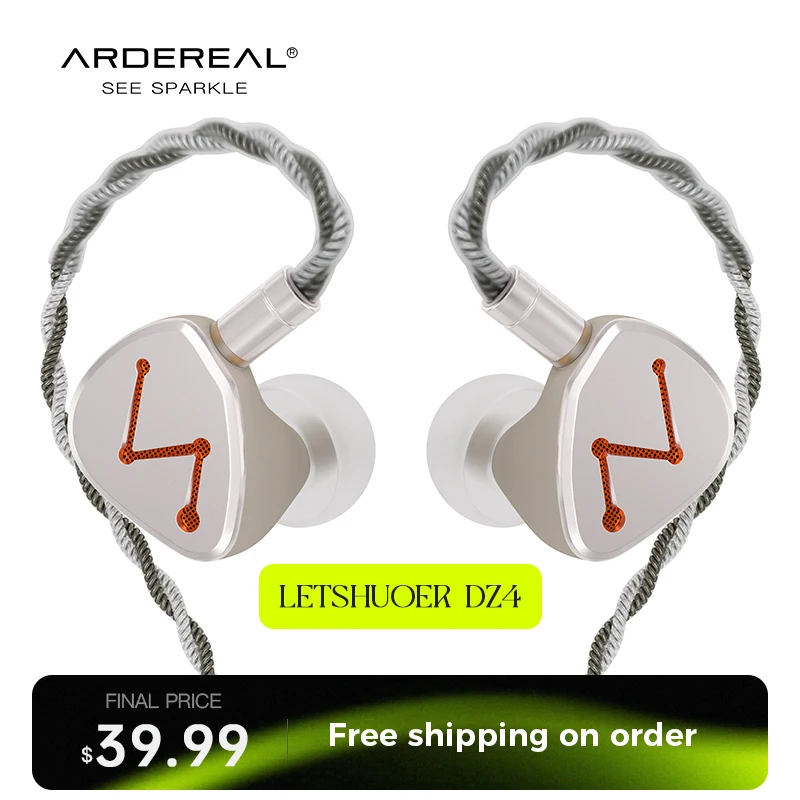 

Ardereal LETSHUOER DZ4 Triple Dynamic Drivers Single Passive Radiator EDC Hifi Earphones In-ear Monitor Gaming Earbuds