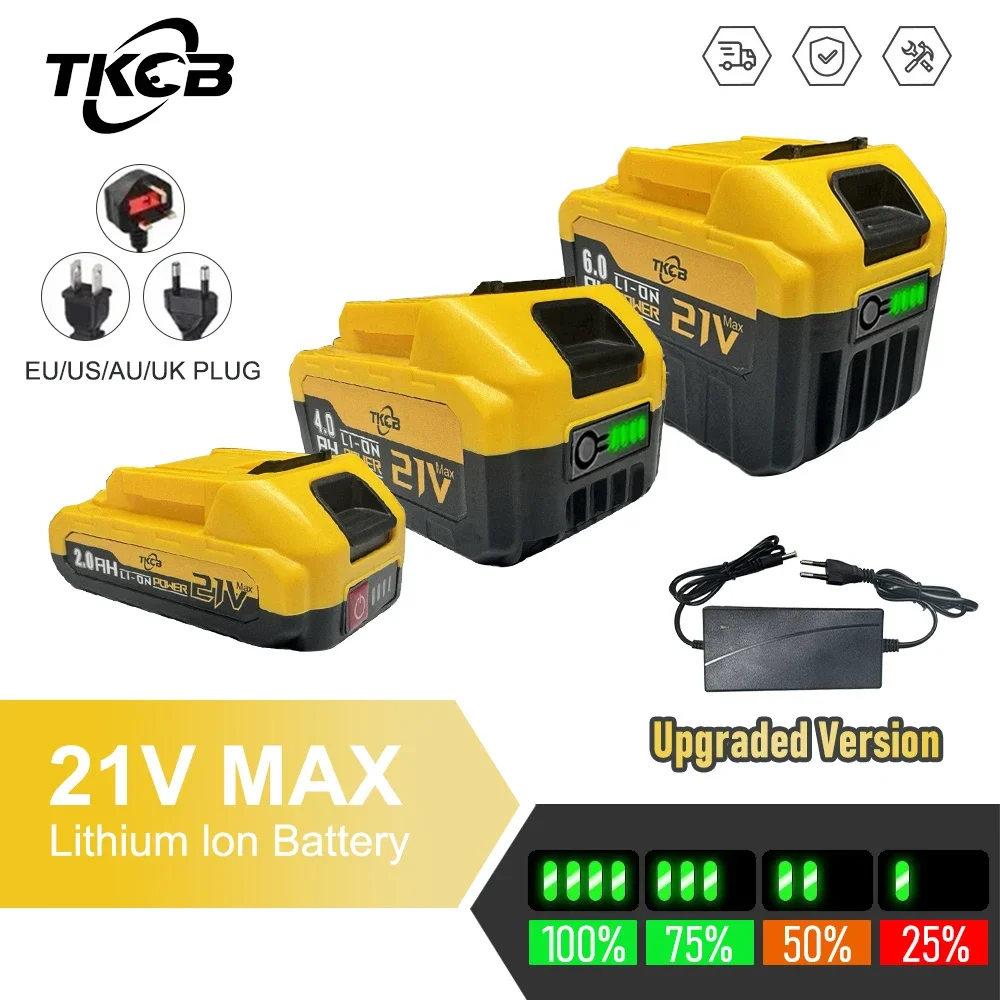 Larger Battery with Charger Lithium ion Rechargeable Replacement for Makita 18V Battery BL1850 BL1830 BL1860 Cordless Drills