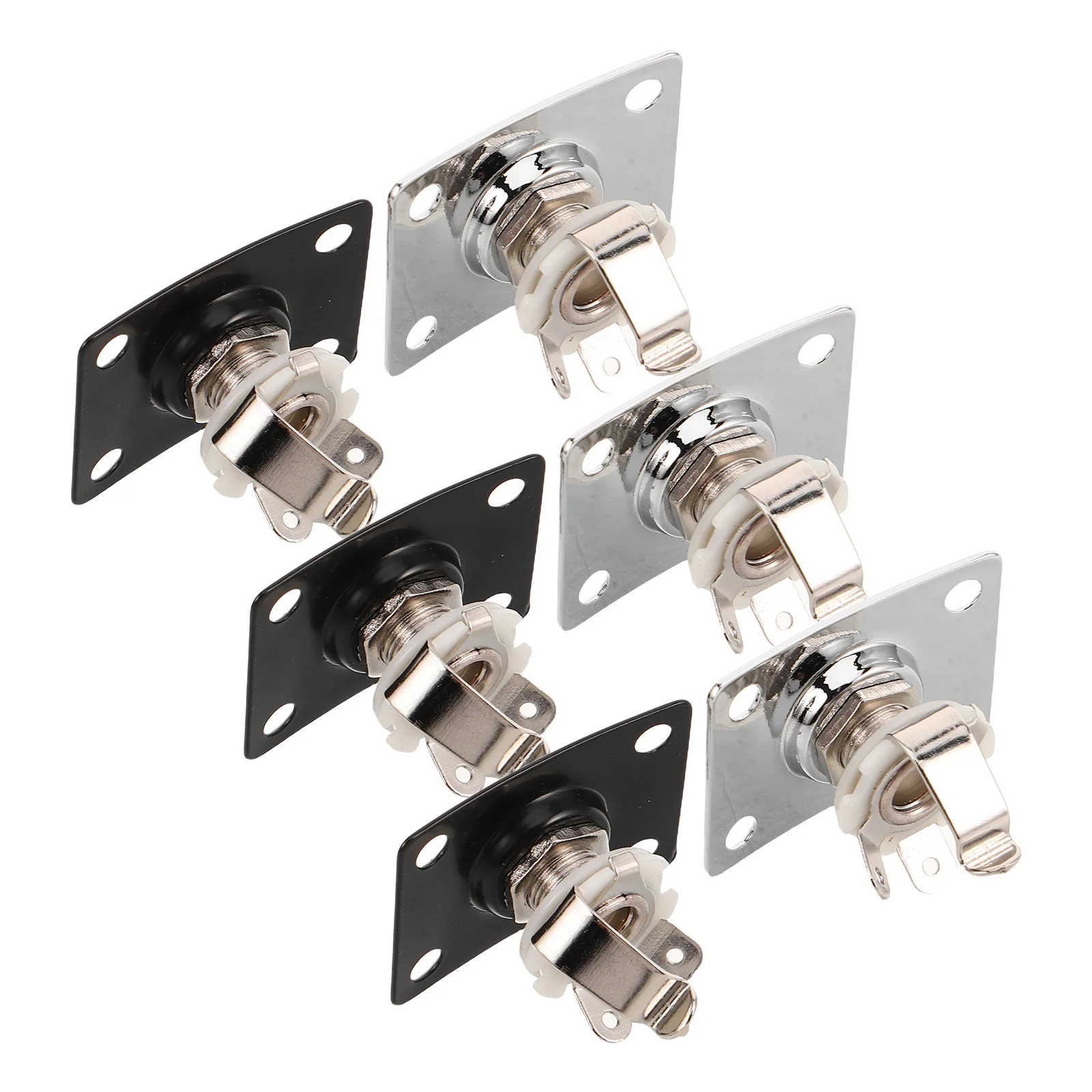 

6Pcs Electric Guitar Jack Plate Square Metal Output Socket 635mm High Precision Stable Signal Transmission Stage Studio Use
