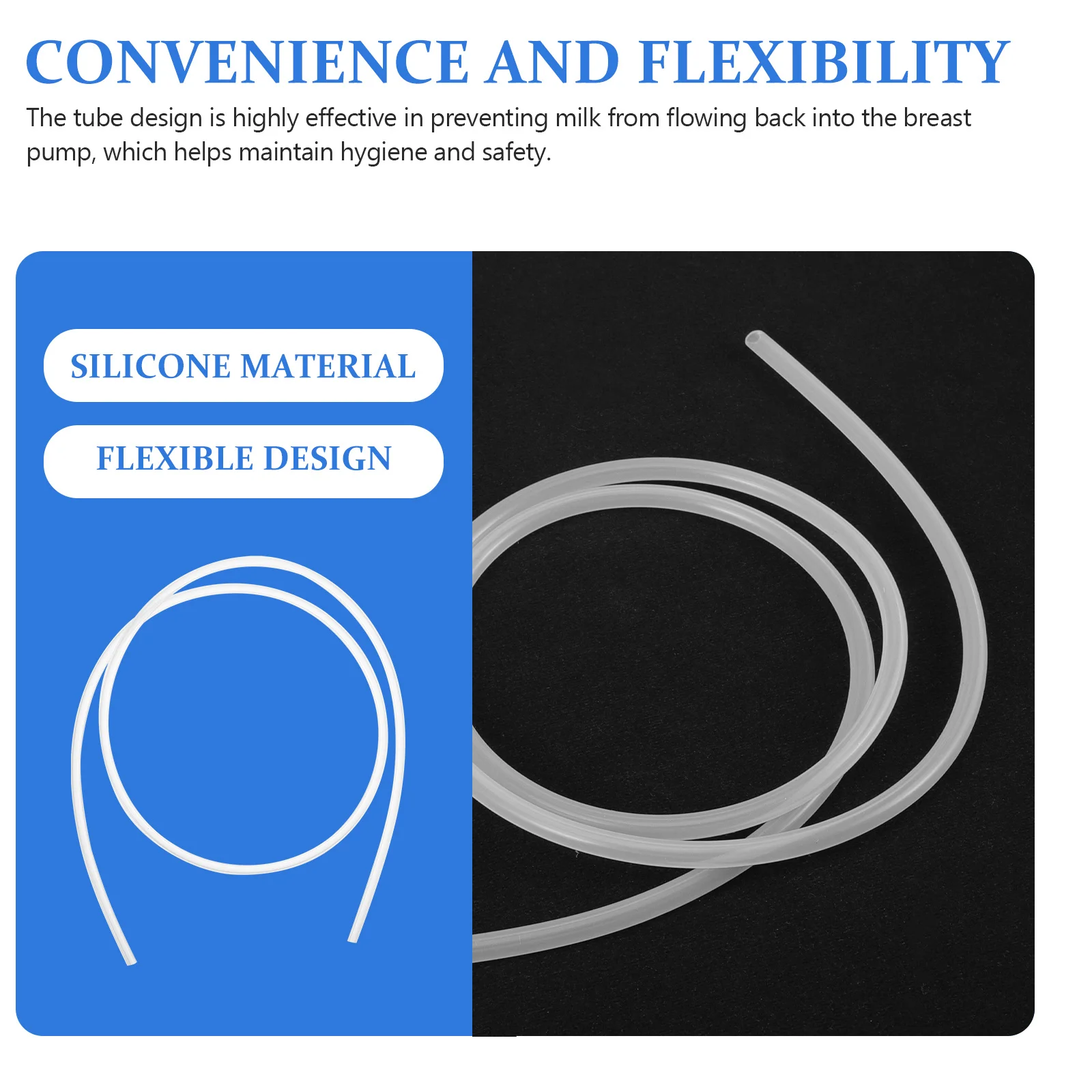 유축기 교체용 실리콘 호스 유연한 튜빙 안전한 역류 방지 수동 전기 유축기와 호환 가능