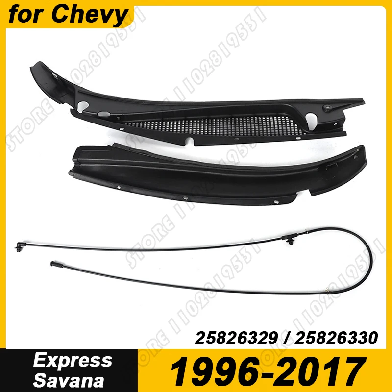 

for LHD 1996-2017 Chevy Express Savana GMC Van Windshield Wiper Cowl Grille Vent Cover Panel Hood Assembly 25826329 25826330
