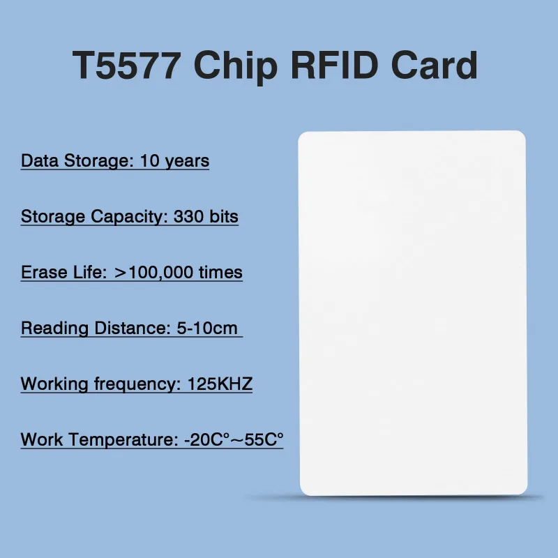10-100Pcs EM4305 T5577 NFC Card Copy 125khz RFID Card Proximity Rewritable Writable Copiable Clone Duplicate Access Control Tag