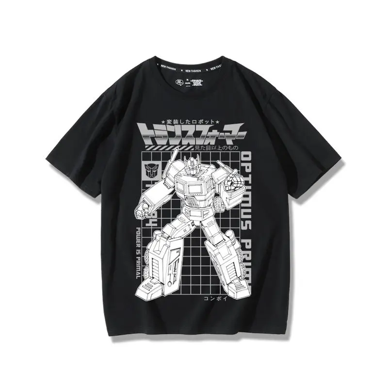 

Футболка с коротким рукавом по мотивам фильма «Трансформеры 7», мужская и женская, летняя новинка, G1 Оптимус Прайм, хлопковая, свободного кроя