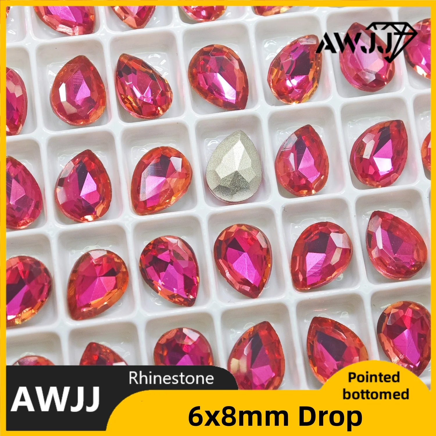 6*8mm Water Drop Pointed Back Rhinestones DIY Handicraft Accessories - Hot Sale Style for Nail/Clothing/Bag/Shoe Decoration