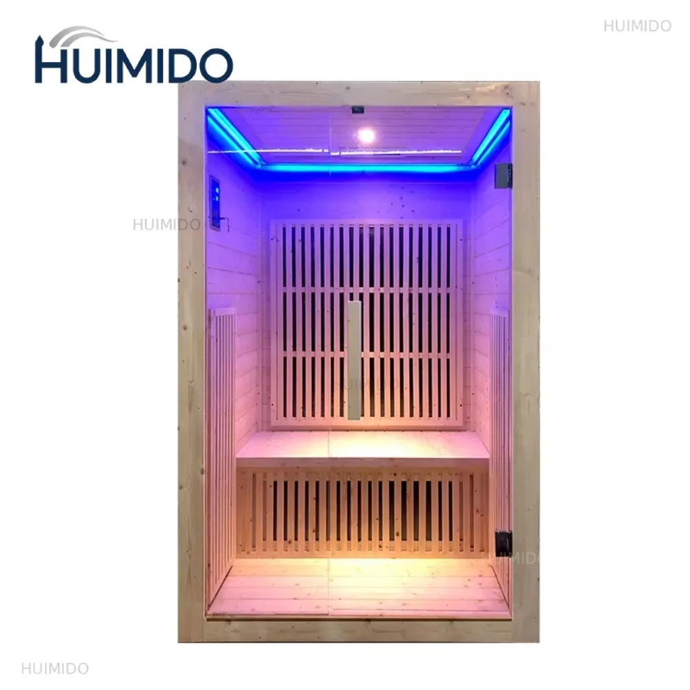 in Legno di Cedro per Esterni, Cabina Sauna Tradizionale con Riscaldatore da 6KW e Porta in Vetro per Giardino e Cortile