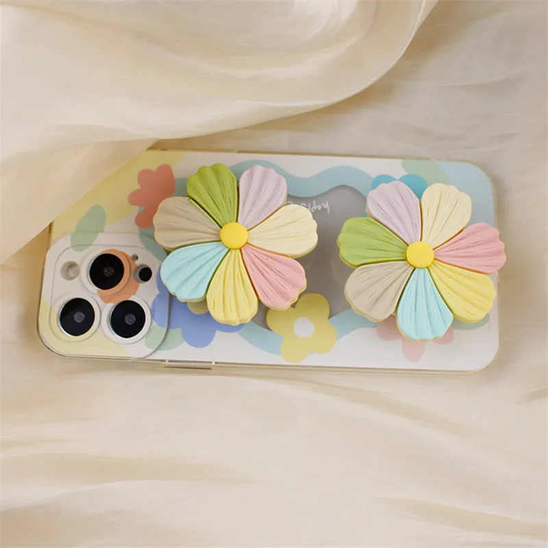 

Роскошный цветок клевера, складное кольцо на палец, подставка для мобильного телефона, держатель для Iphone 14, 15, 16, Samsung Xiaomi, держатель, кронштейн-подставка