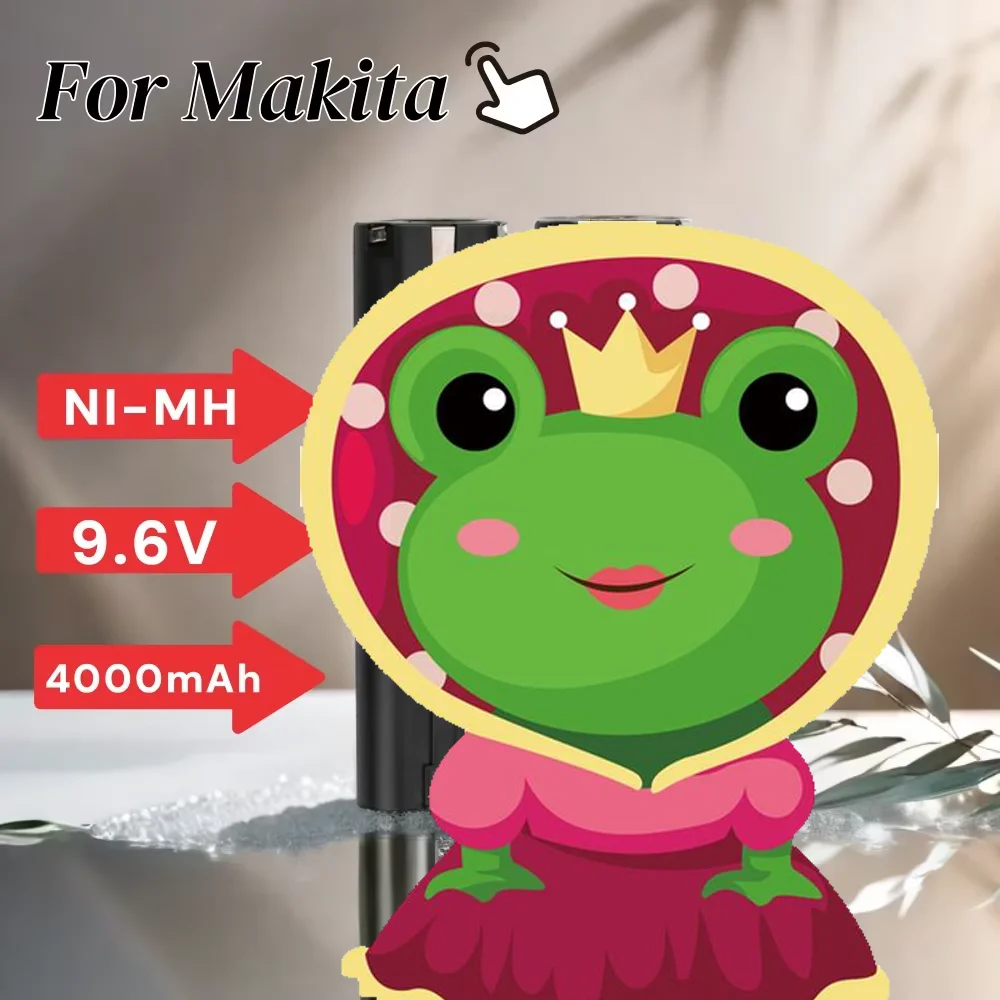 

9.6V 4000mAh Ni-MH Rechargeable Replacement Battery for Makita Mak 6095D 9000 9001 9002 9033 9034 632007-4 9600 193890-9 5090D