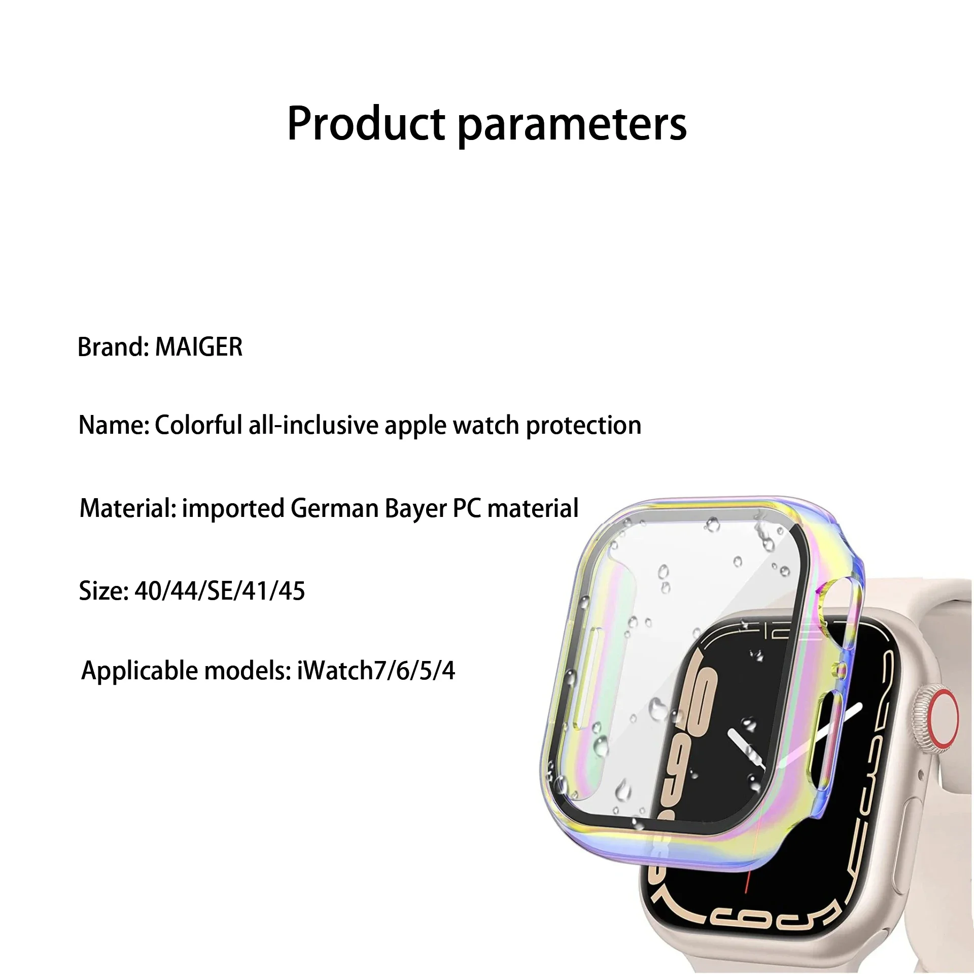 PC buntes Uhrengehäuse eingebautes gehärtetes Glas für Apple Watch 45mm 40mm 44mm 41mm iwatch Serie 9 8 7 6 se 5 Abdeckung Abdeckung