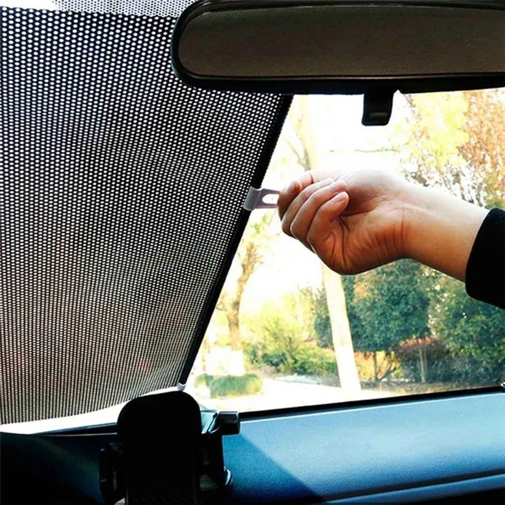 CQMF-2X Sunshade Roller Blackout Suction Cup Blinds Curtains For Living Kitchen Office Car Window Free-Perforated Curtain A