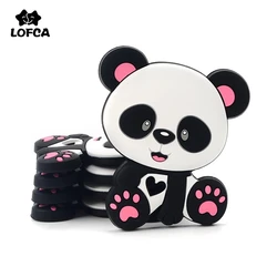 LOFCA-mordedor de silicona con forma de Panda para bebé, Clips para chupete, bonitos juguetes de dentición, cuentas de silicona