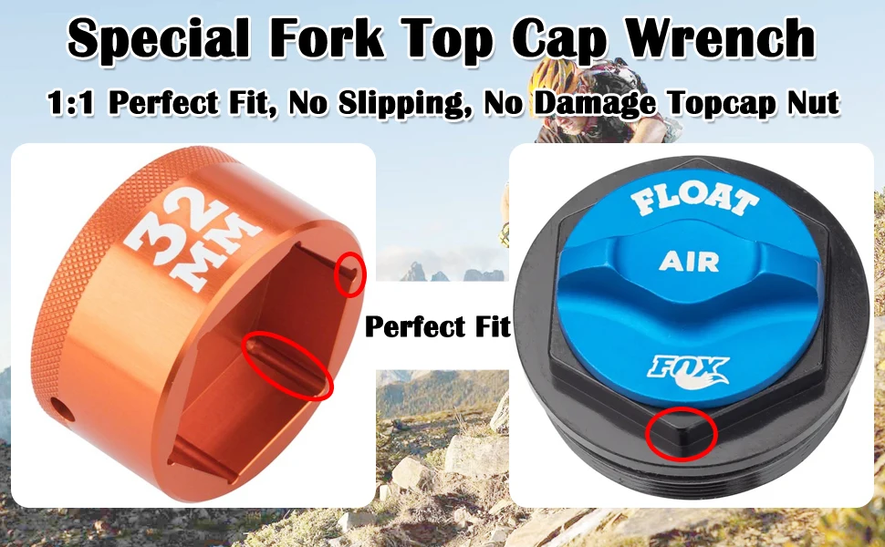 32-mm-Fahrradgabel-Topcap-Werkzeug für Fox 36 38 40 MTB-Federgabel-Reparaturwerkzeug mit 3/8"-Antrieb – Detail 2