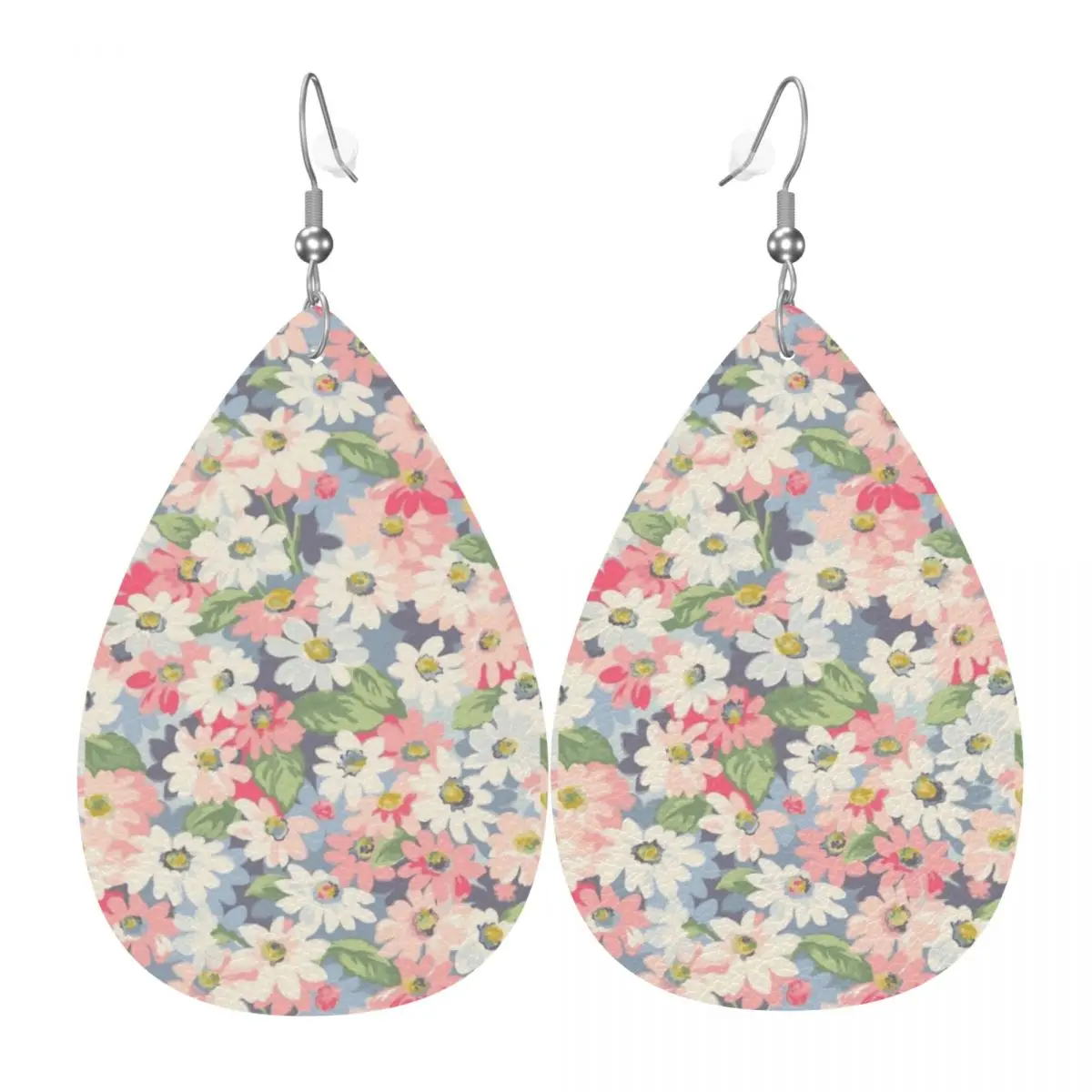 

Пользовательские обои с цветочным принтом, висячие серьги, кожаные серьги для женщин, модные для вечеринки