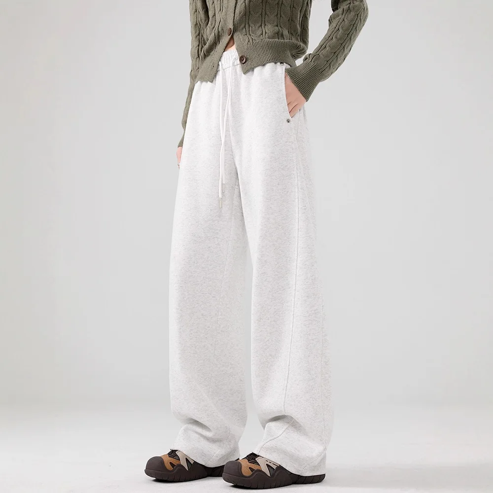 

Широкие брюки, женские осенне-зимние 2022, новые прямые свободные и тонкие спортивные штаны с высокой талией, повседневные спортивные штаны Scimitar