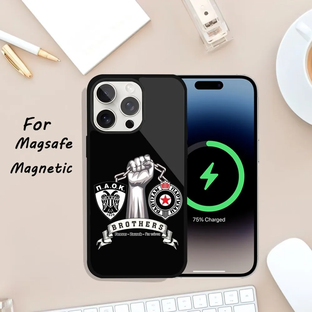 Partizan Beograd Phone Case For iPhone 11 13 12 14 15 Plus Max Pro Magsafe Magnetic Wireless Charging shell