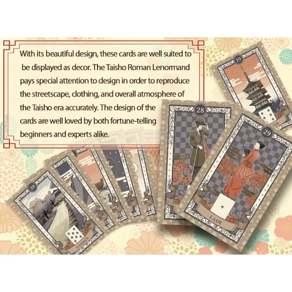 9*6cm Taisho Roman Lenormand 36 sztuk kart + 2 karty instruktażowe gry