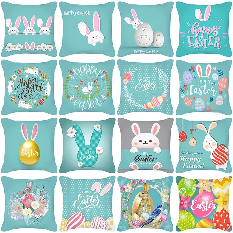 

Pillowcase Cartoon Rabbit Easter Pillow Cover Festival Gift Pillow Cross Border Living Room Decoration Pillow