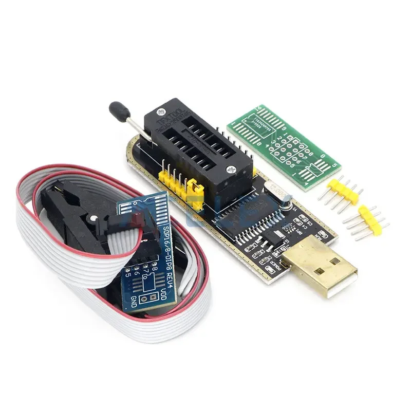 CH341 24 25 Series EEPROM Flash BIOS USB Programmer Module + SOIC8 SOP8 Test Clip For EEPROM 93CXX / 25CXX / 24CXX DIY KIT