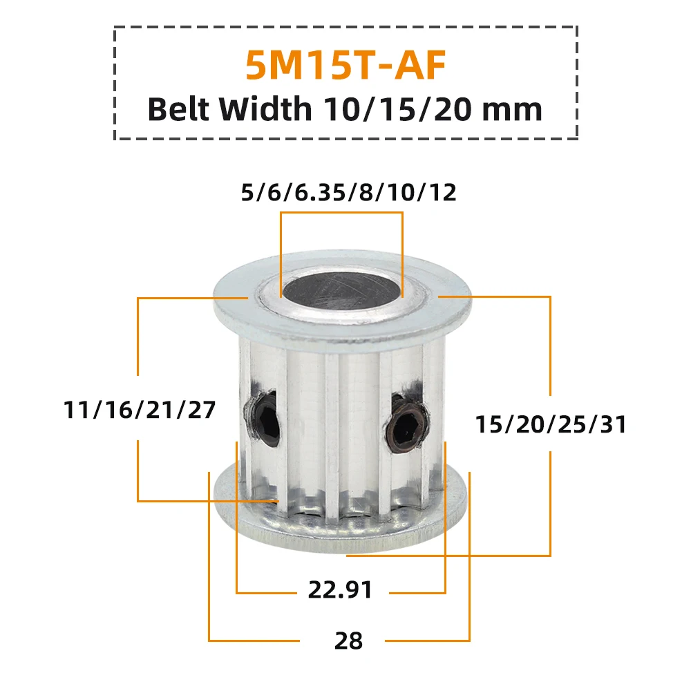 HTD 5M 15T Timing Pulley 15Teeth 5M-15T 11/16/21/26 mm Width Toothed Belt Pulley 5-15mm 5mm Pitch Synchronous HTD Belt Pulley