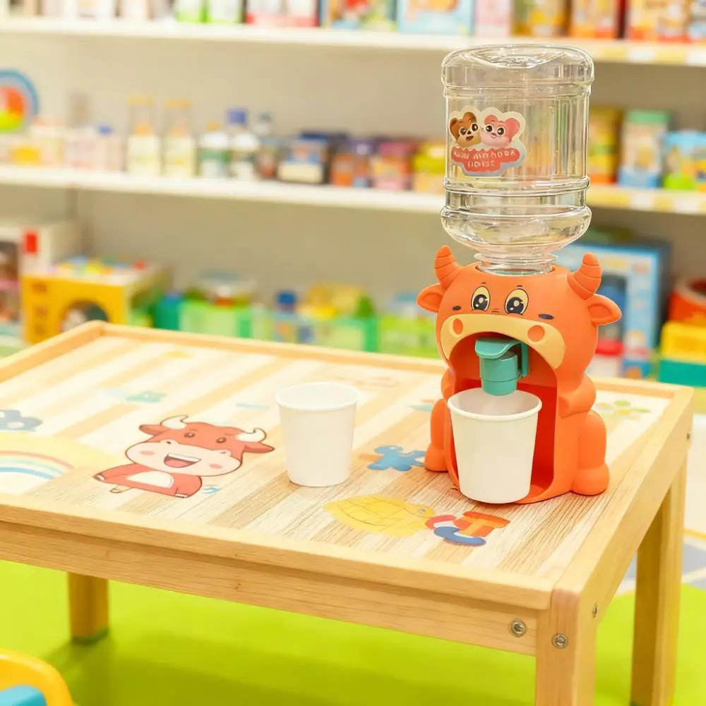 Mini Cartoon Water Dispenser Toy Pretend Kitchen Playset Cartoon Animal Kitchen Toy Cute Animal Drinking Machine for Toddlers