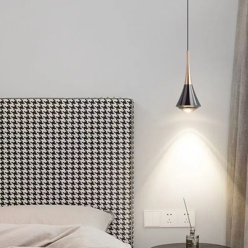 MARPOU Pendant Light 6W 3 Color Lights Adjustable Height LED Chandelier Modern Italian Design Simple Bedside Hanging Line Light