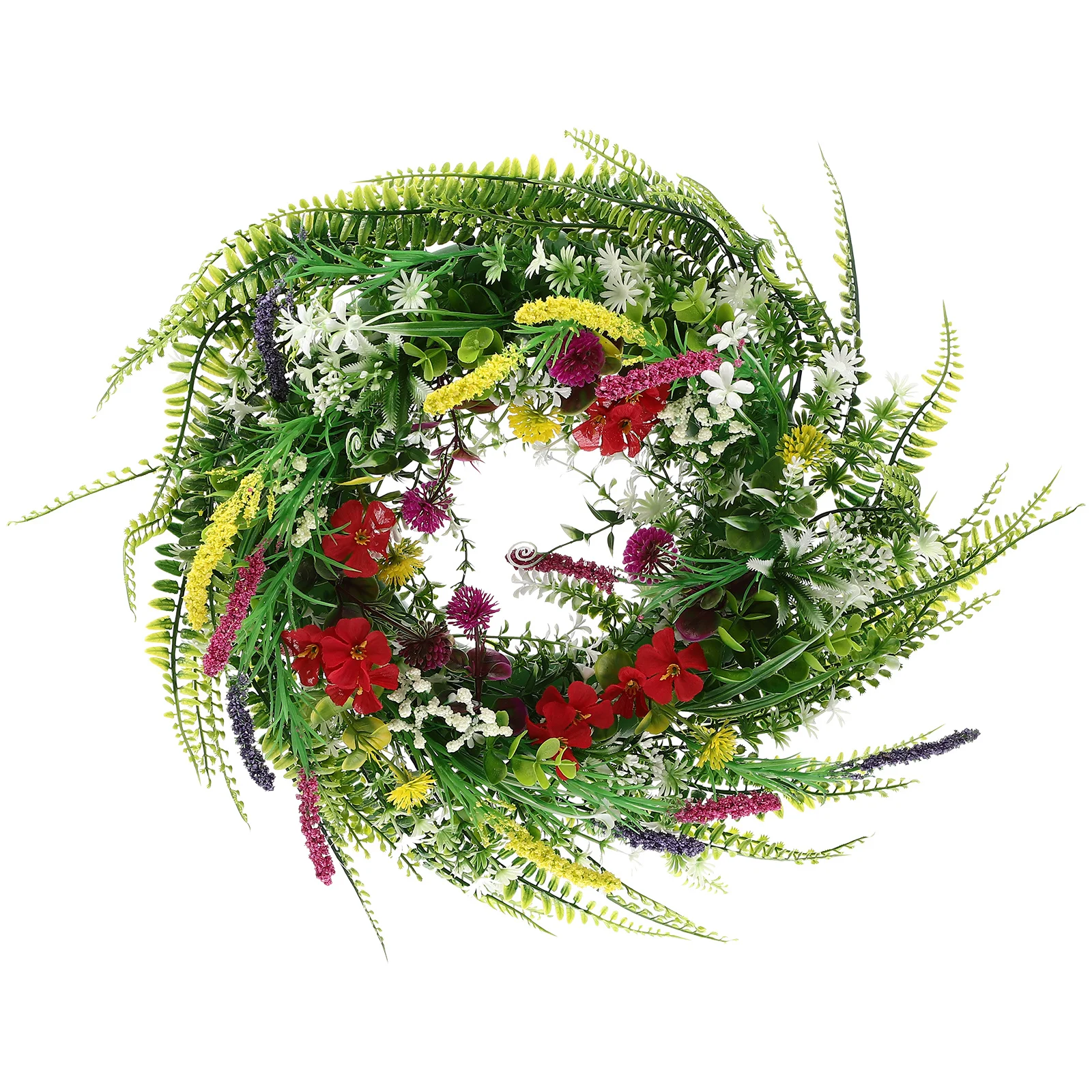 

Artificial Floral Wreath Hanging Front Door Leaf Fake Plastic Spring Welcome Party Decoration Simulation Plant