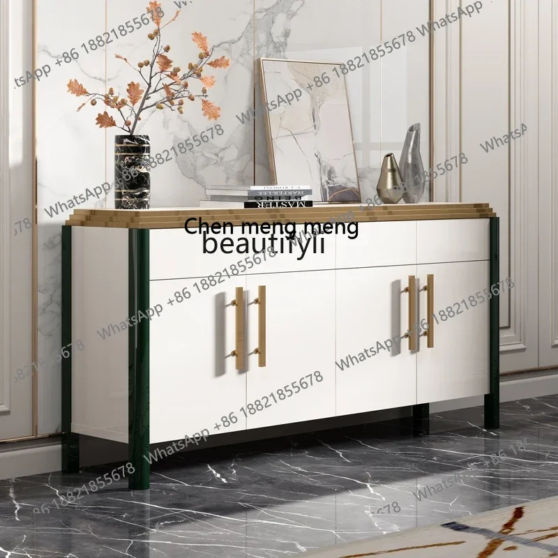 D178 Modern Simple and Light Luxury Style Entrance  Hallway Entrance Facing Curio Contrast Color Sideboard  Shoe Cabinet Integra