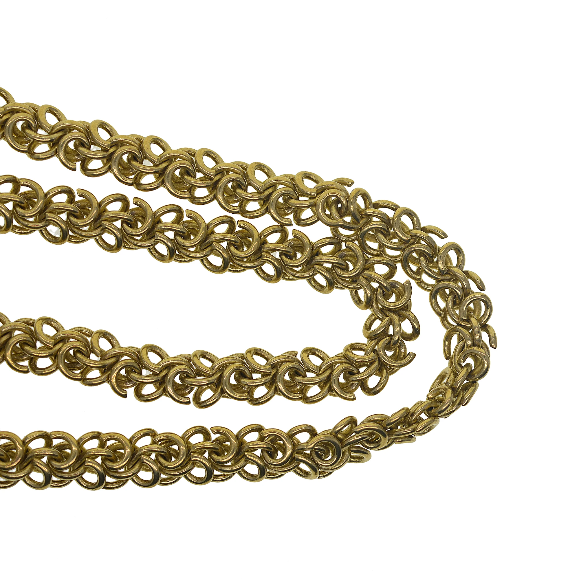 1 meter brass 9mm oval flat Byzantine weave chain DIY wallet jean trousers motorcycle keychian bag strap EDC FOB lanyard