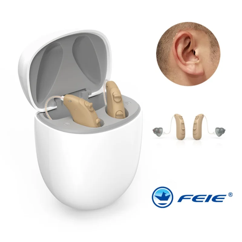 

2024 Digital Rechargeable BTE Hearing Aid Adjustable Volume Deaf Mini Sound Amplifier Portable Hearing Amplifier For The Elderly