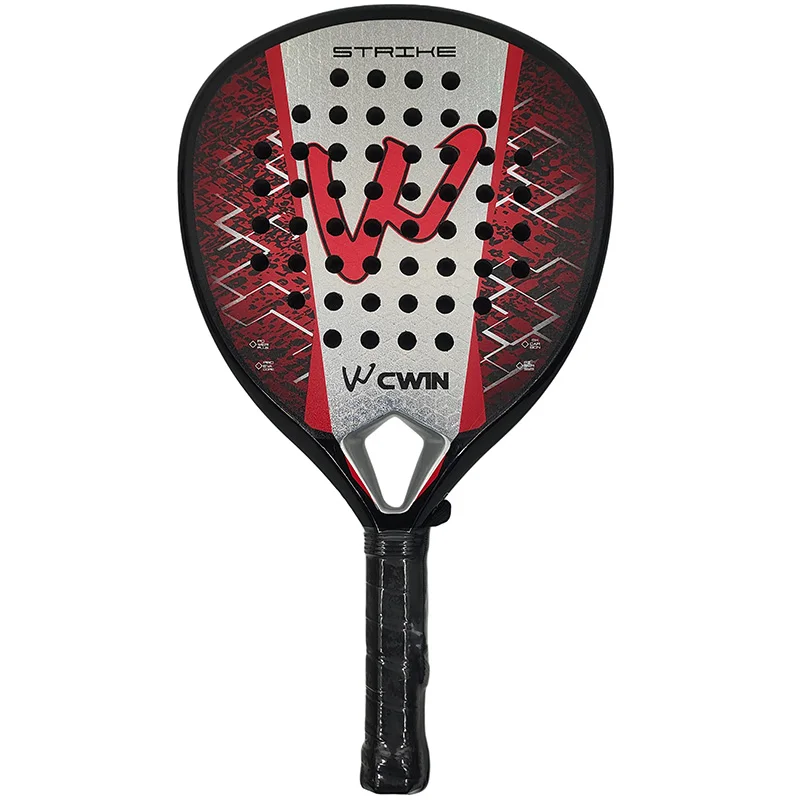 The new 3K carbon fiber Padel racket Paddle racket EVA elastic memory foam Beach tennis racket Carbon fiber Cage tennis racket view 3