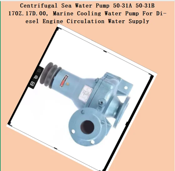 Bomba centrífuga de agua de mar 50‑31A 50‑31B 170Z.17D.00, bomba de agua de refrigeración marina para suministro de agua de circulación en motores diésel