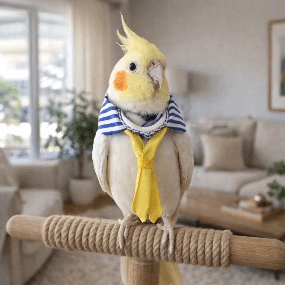 

Fashion Adjustable Parrot Necktie Lightweight Decorative Pet Bird Tie Striped Little Bird Costume Pet Decoration