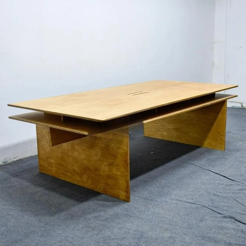 Simple birch conference table Modern office reception negotiation table