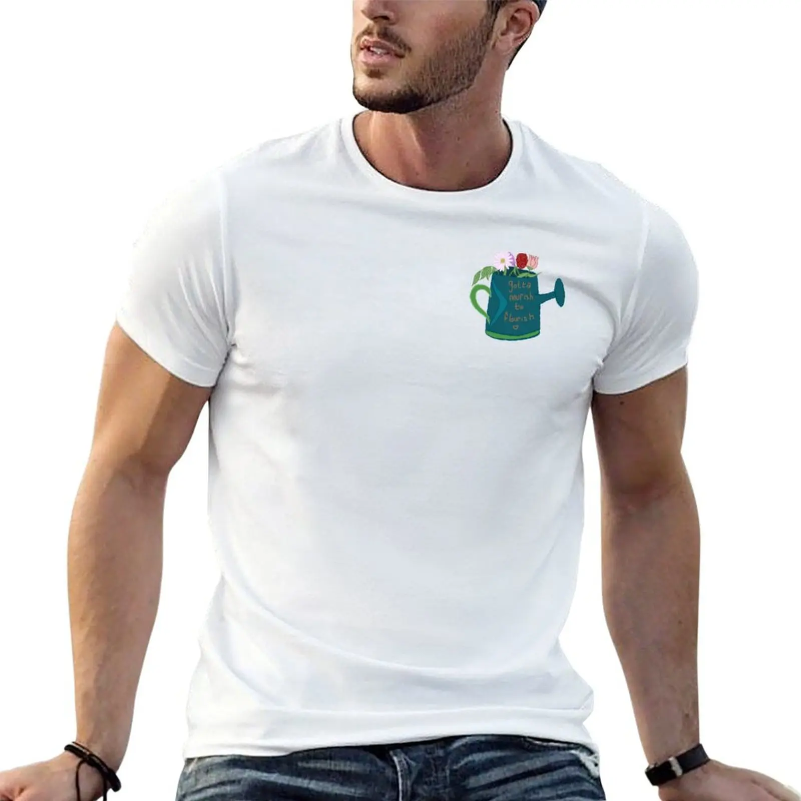 GOTTA NOURISH TO FLOURISH NEDA (transparent) T-Shirt Work Wear Breathable Tee