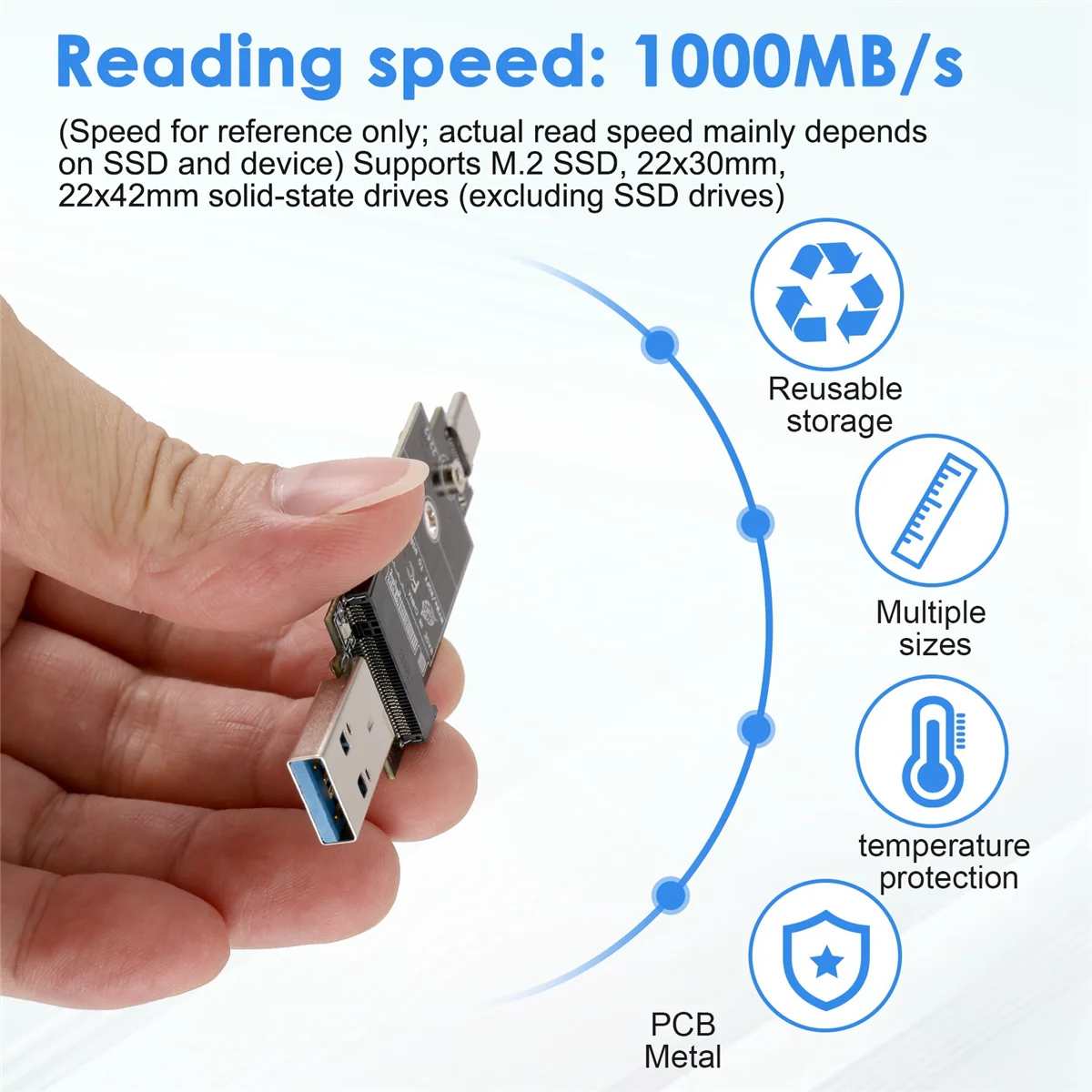 

A75T! Dual Protocol Type-C Type-A M.2 NVME PCIe NGFF USB3.1 GEN2 10Gbps M2 SSD Case Adapter Card Support for 2230/2242 SSD