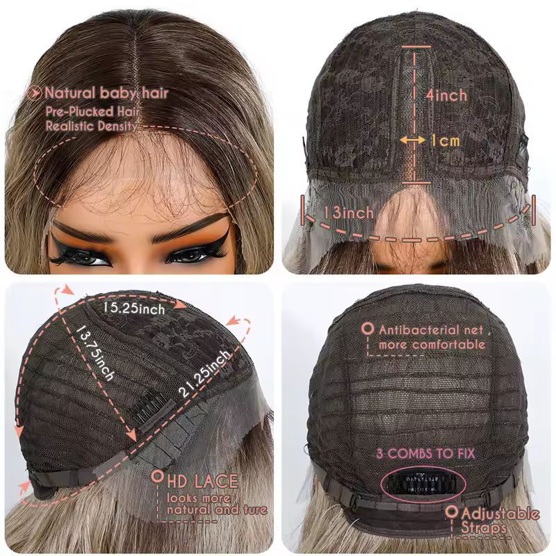 Noble Synthetic Lace Front Wig 36 " Long Wavy Lace Part Body Wavy Golden Wig For Women Lace Front Wig Ombre Blonde Cosplay Wig - Image 6