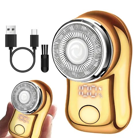 휴대용 USB 충전식 남성용 미니 전기 면도기 – 스마트 LED 디스플레이 탑재