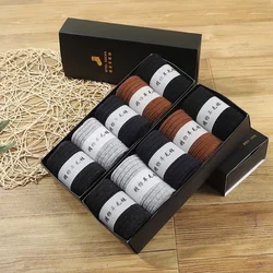 High Quality Pure Wool Socks For Men's Autumn/Winter Warm Thick Knit Socks 5 Pairs Set Seamless Fashion 5 Pairs/Pack