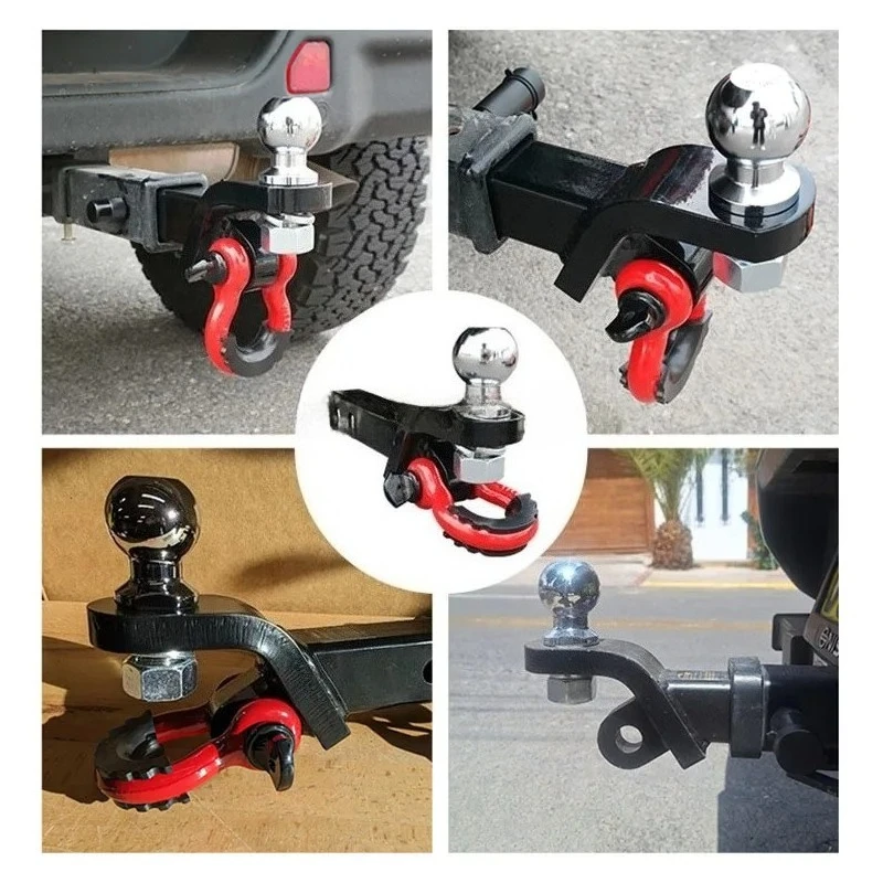 2 Inch Receiver Trailer Hitch with D-Ring Shackle Tow Hook Ball Mount Towing Accessory
