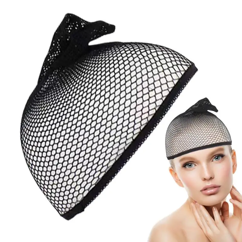 Weaving Hair Caps Mesh Net Wig Net Liner Weaving Caps Elastic Portable Closed End Hair Mesh Net Wig Caps For Girls Adults Women