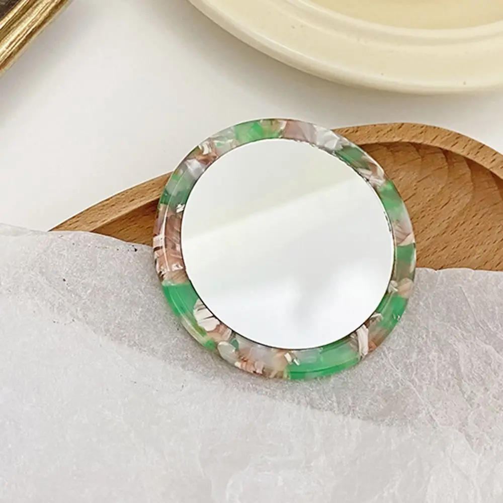 Girl Lady Gift Simple Acetate Makeup Mirror Round Mini Cosmetic Vanity Mirror Portable Cute Beauty Mirrors