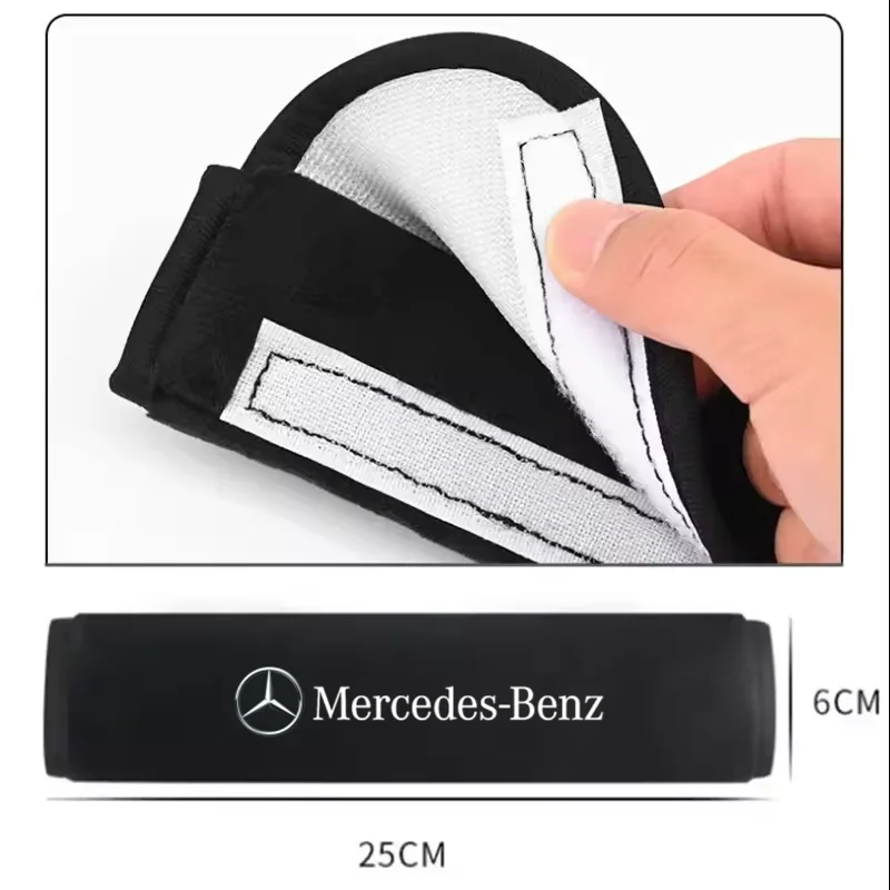 Car seat belt leather Shoulder Protector Safety Belt 2pcs For Mercedes Benz S320 W164 W203 W204 W168 C180 E320 A200 CLA CLK CLS view 6