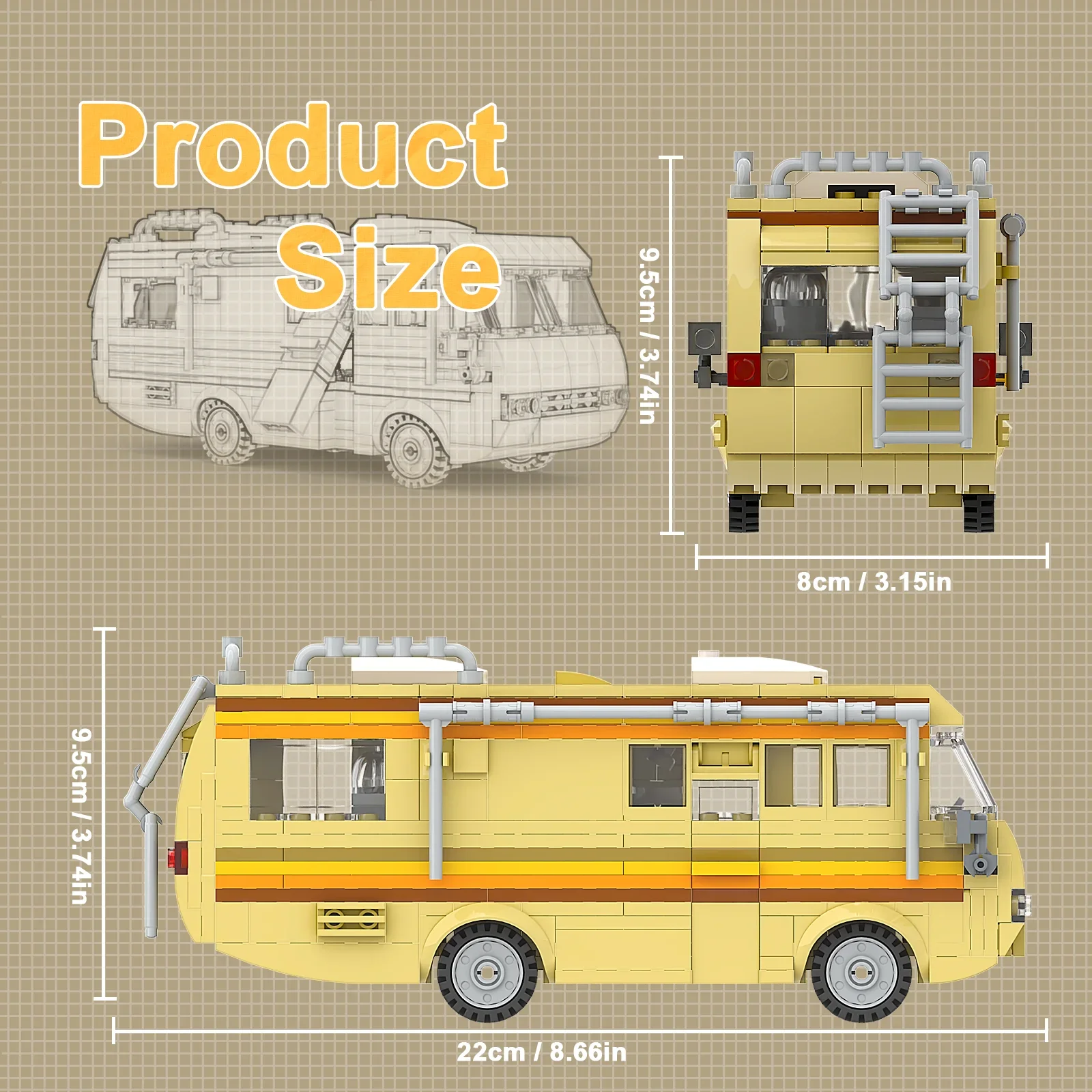 Breaking Bad RV Building Blocks Kit Creative Van House Camper Toys DIY Model Toys for Kids Adults Xmas Birthday Halloween Gift