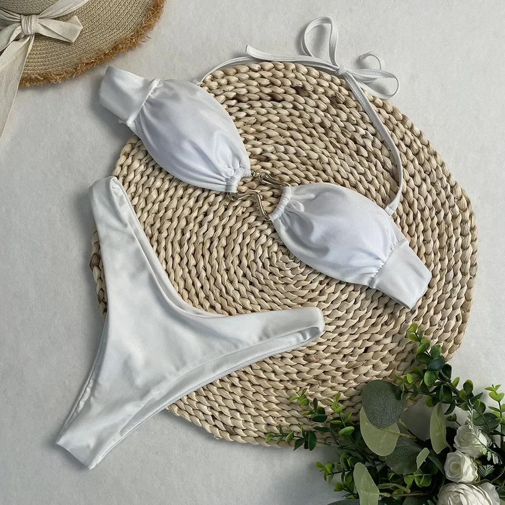 

Swimwear Women Two-Piece Bikini Bathing Suit Beach Style Swimsuit New Summer Suit Bathing Set Biqini Suit SexyMicro Bikini Solid