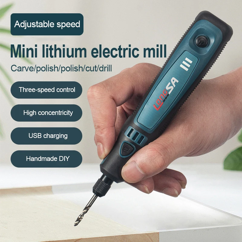 Wireless Electric Grinder Set Micro Rotary Tool Engraver Pen USB Rechargeable Household Mini Elec Drill Polishing Carving Tool