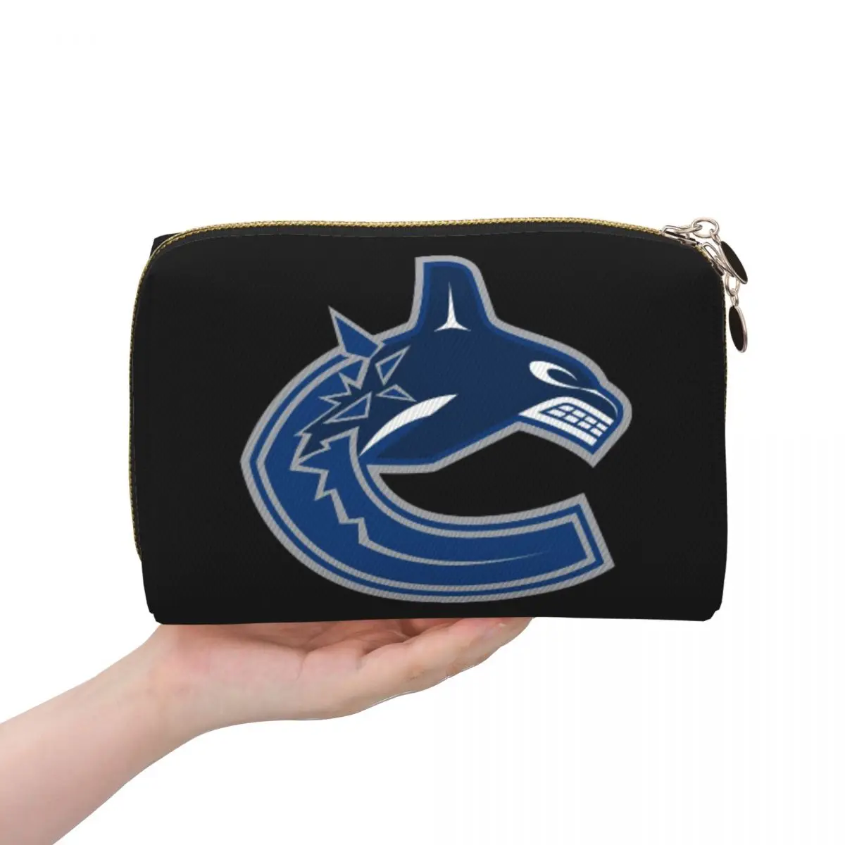 Anguila Hockey Vancouver Canucks Merch bolsa de cosméticos para mujer bolsa organizadora de maquillaje de viaje almacenamiento de artículos de tocador caja de Kit Dopp
