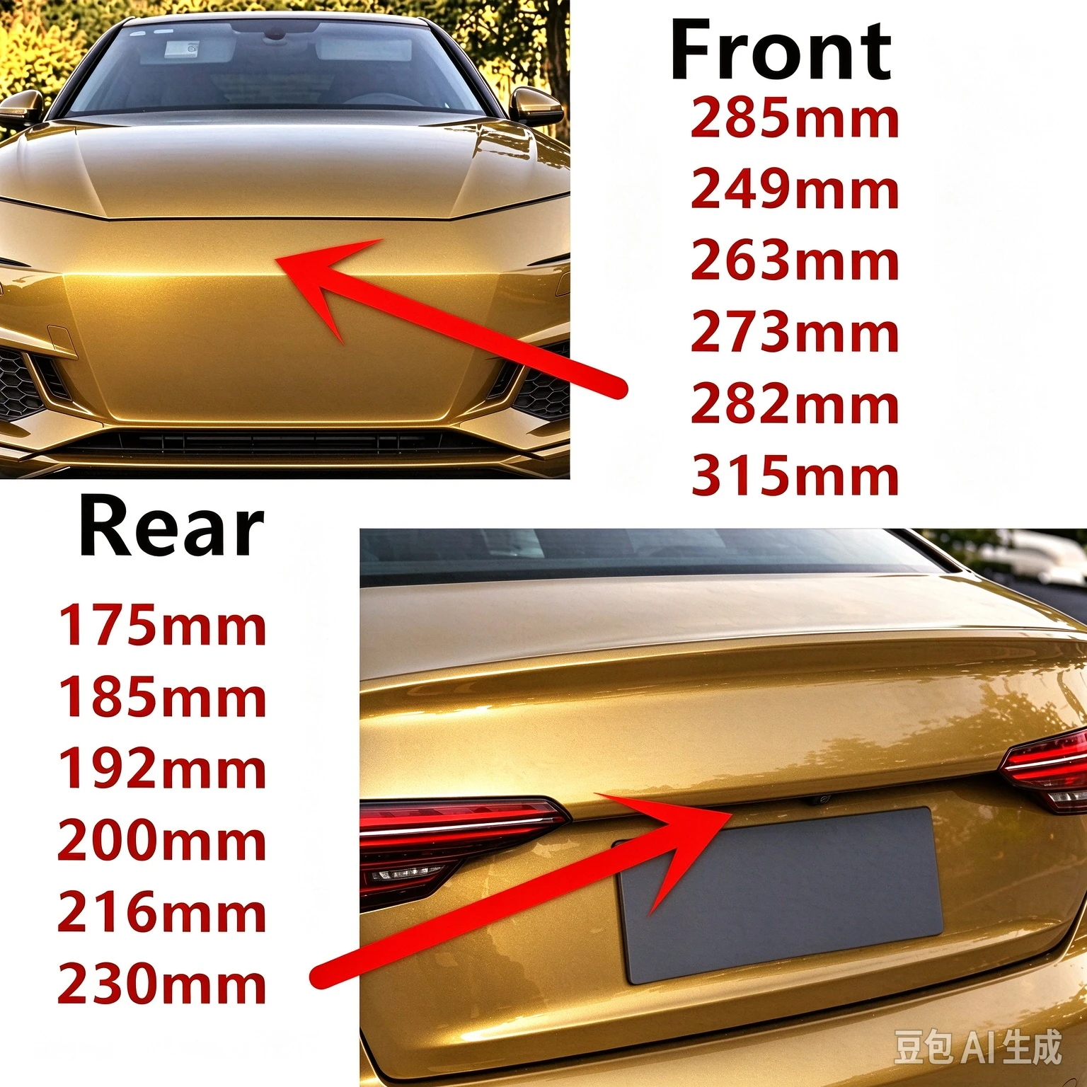 For Audi A3 A4 A5 A6 A7 Q2 Q3 Q5 Q8 TT 4Ring logo ABS Silver/Black Car Hood Front Bonnet Grill Rear Trunk Emblem Badge Sticker