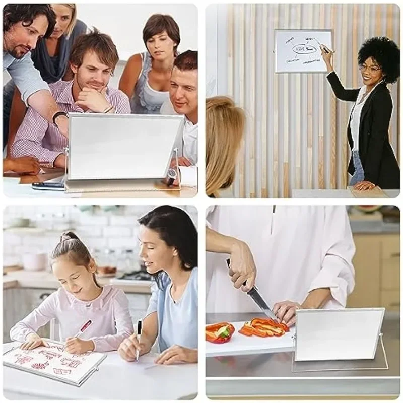 Dry Erase Board, Magnetic Desktop Whiteboard with Stand, Portable Double-Sided White Board Easel for Students Memo To Do List